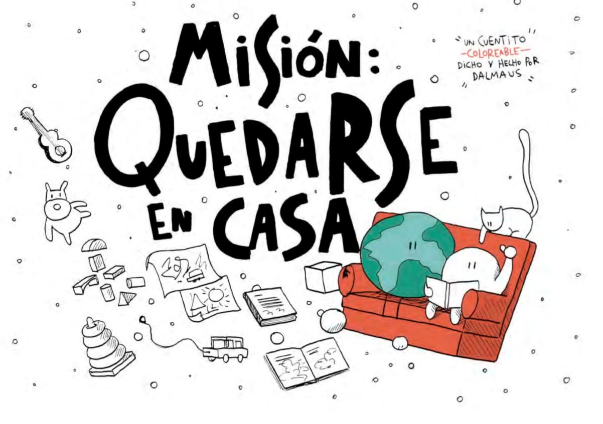 MISIÓN: quedarse en casa. Cuento para colorear.