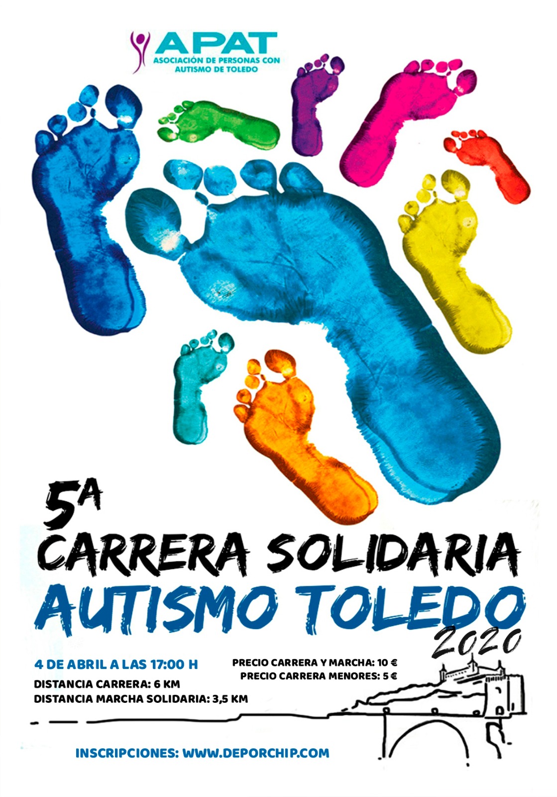 V CARRERA SOLIDARIA AUTISMO TOLEDO. 4 DE ABRIL